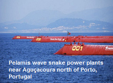 Pelamis wave snake power plant in Aguadoura north
              of Porto in Portugal