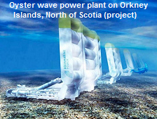 Oyster wave
              power station on the Orkney Islands in North of Scotland