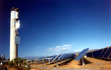 Solar tower power plant in Almeria in
                              Spain