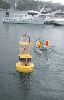 power buoy of OPT during a test
                                  run in the port of Seattle