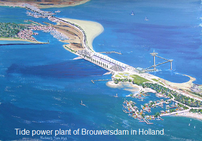 Tide power plant of Brouwersdam in
                                Holland at Grevelingen Sea, built in
                                1971