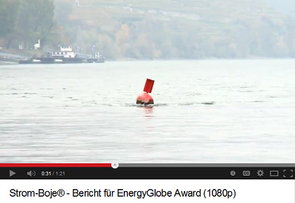 At a normal buoy
                                in Danube River near Joching one can see
                                the resistanceof the stream