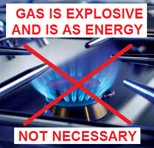 Gas stove, gas is always explosive
                              and is not necessary for the generation of
                              energy