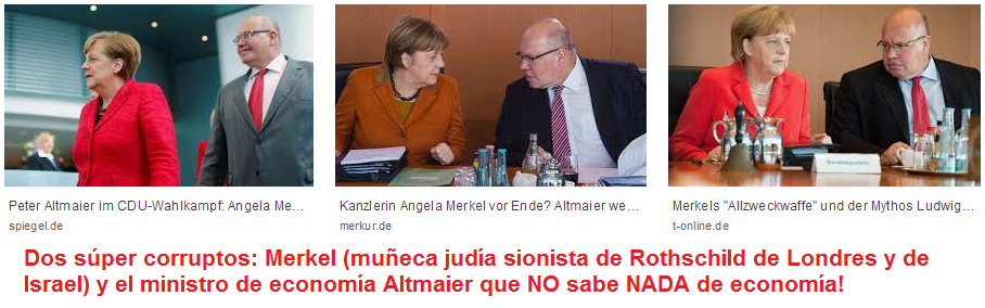 Dos súper corruptos: Merkel la cancillera de
Alemania, y Altmaier, el ministro de economía de
Alemania - los dos no entienden NADA de economía Dos súper corruptos: Merkel la cancillera de
Alemania, y Altmaier, el ministro de economía de
Alemania - los dos no entienden NADA de economía