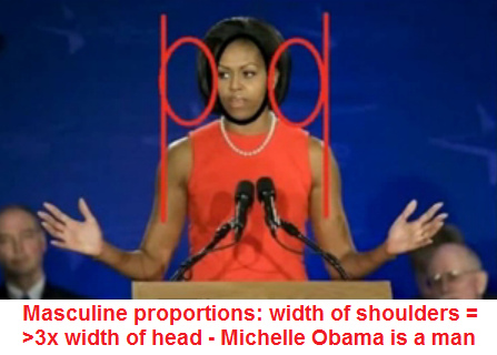 Ladyboy Michelle Obama: die Proportionen von
Kopf und Schultern sind wie bei einem Mann Ladyboy Michelle Obama: die Proportionen von
Kopf und Schultern sind wie bei einem Mann