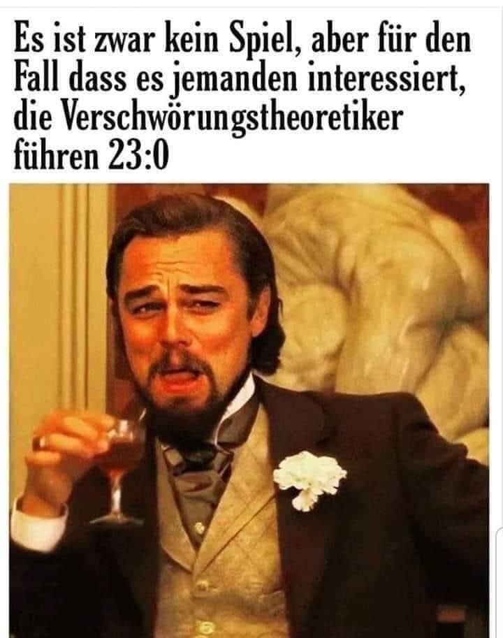 Widerstand Bilanz am 20.3.2023: Die
Verschwörungstheoretiker führen gegen die kriminelle
Mossad-Antifa mit 23 zu 0 - sie haben 23mal recht
gehabt Widerstand Bilanz am 20.3.2023: Die
Verschwörungstheoretiker führen gegen die kriminelle
Mossad-Antifa mit 23 zu 0 - sie haben 23mal recht
gehabt