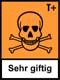 Logo zur Warnung vor Quecksilber und
                          Quecksilberdampf: "Sehr giftig T+"