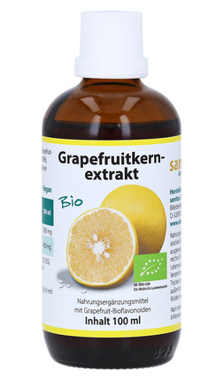 Grapefruitkernextrakt von gelben Grapefruits
im Glasfläschchen Grapefruitkernextrakt von
gelben Grapefruits im Glasfläschchen