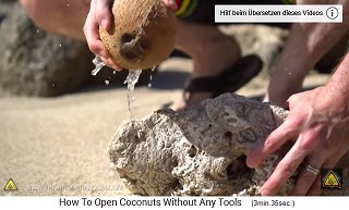 With this action one part of the coconut water
                  comes out 02