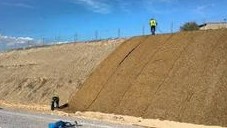 Coconut mats for the planting of slopes