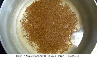 Here is the coconut oil -
                    the waste settles grainy on the ground