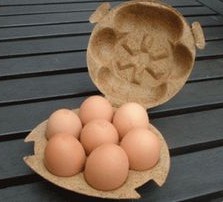 Contenedor de huevos hecho de fibra de coco prensada