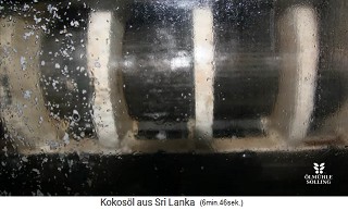 Die Kokosraspeln kommen in die Schneckenpresse,
                    so wird das Kokos�l rausgepresst