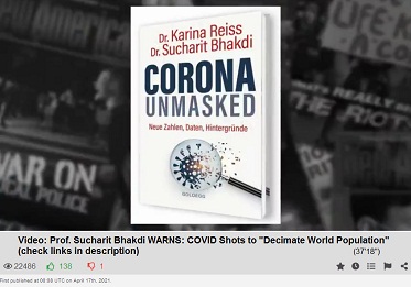 Buch
                  von Dr. Karina Reiss und Dr. Bhakdi: Corona entlarvt
                  (Englisch: Corona Unmasked)