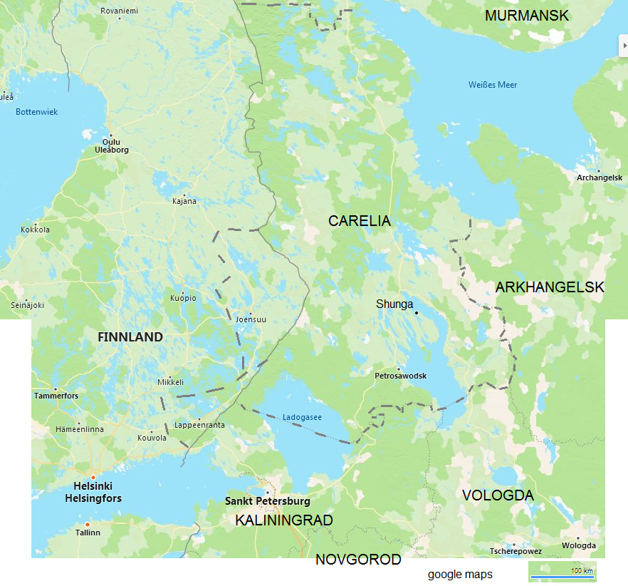 Karte von Karelien
                mit Shunga (2021)