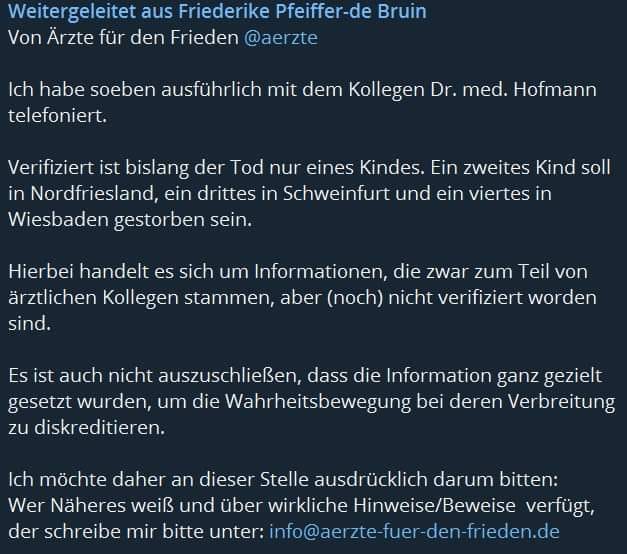Deutschland: Vier tote Kinder durch
Maskentragen - Stand 1.10.2020 Deutschland: Vier tote Kinder durch
Maskentragen - Stand 1.10.2020