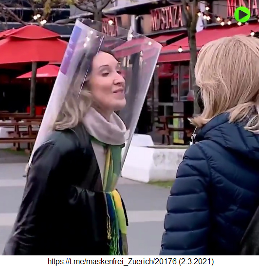 2.3.2021: Durchsichtige Maske in Rundform