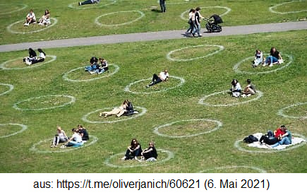 4R am 6.5.2021: Der Corona19-Park
                mit Kreisen - neue Mode im 4R