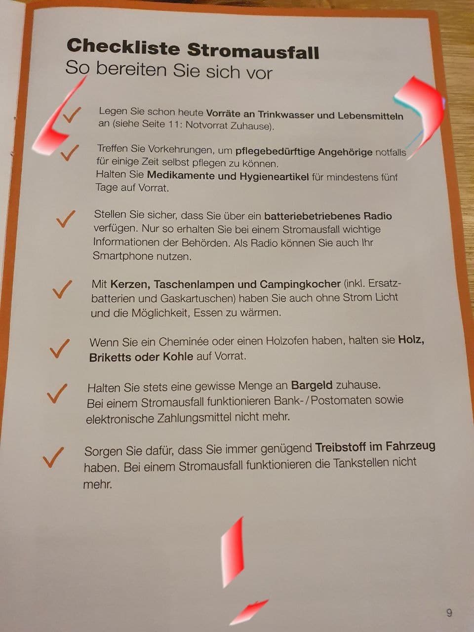 Prepping 12.9.2021: Checkliste Stromausfall