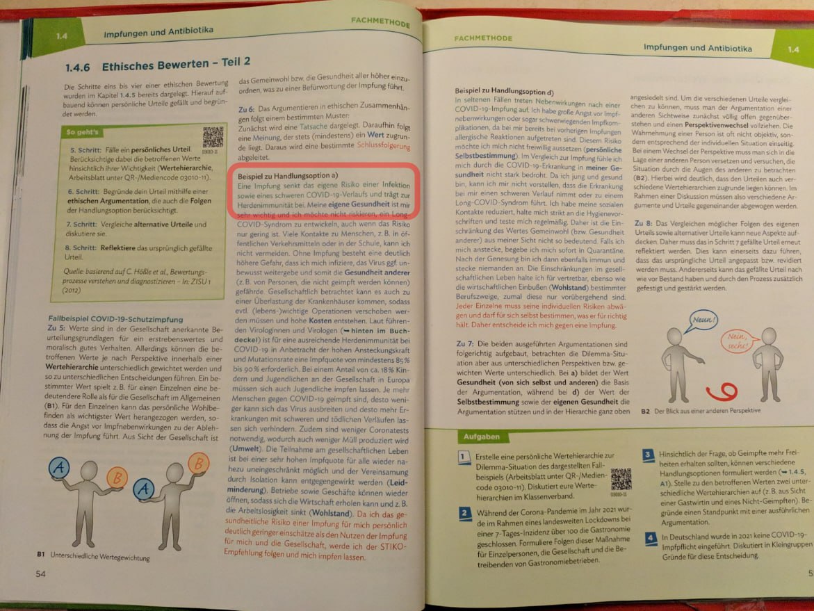 Bayern mit Impfwerbung im Schulbuch 11.11.2023:
Neues Biologiebuch (Bayern) mit Fantasien über
Fantasie-Impfungen: Covidimpfung schafft
Herdenimmunität Bayern mit Impfwerbung im
Schulbuch 11.11.2023: Neues Biologiebuch (Bayern) mit
Fantasien über Fantasie-Impfungen: Covidimpfung
schafft Herdenimmunität
