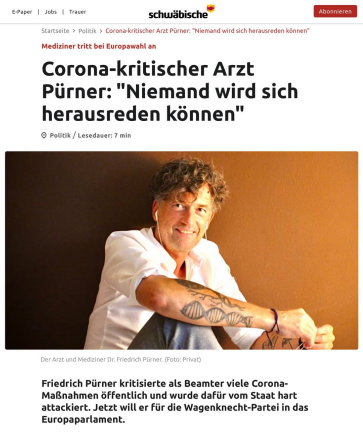 Widerstand 4R am 18.1.2024: Partei von Sahra
Wagenknecht mit Wahrheitswisser Friedrich Pürner:
Corona-kritischer Arzt Pürner: "Niemand wird
sich herausreden können" Widerstand 4R am
18.1.2024: Partei von Sahra Wagenknecht mit
Wahrheitswisser Friedrich Pürner: Corona-kritischer
Arzt Pürner: "Niemand wird sich herausreden
können"