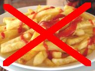 Papas
                        fritas con ketchup prohibido cuando se quiere
                        bajar el peso