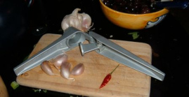 ajo machacado por prensaajos