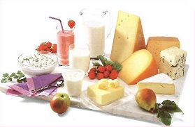 Milk products, for example milk, yogurt,
                          butter, and cheese