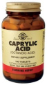 Caprylic acid acts fighting fungus,
                        antiseptic, in small quantities it is produced
                        in the body itself; can be found in the sweat
                        and in the sebum, also in coconut oil, palm oil,
                        butter and in other herbal and animal sources;
                        is produced synthetically from caprylic alcohol
                        (octanol) which can be found in coconut oil