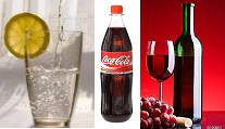 Getr�nke, zum Beispiel
                        Zitronenwasser, Coca-Cola oder Rotwein