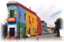 Casas
                          con colores fuertes, aqu en "Buenos
                          Aires"