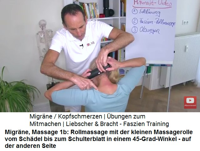 Migrne Massage 1 vom
                    Schdel bis zum Schulterblatt im 45-Grad-Winkel,
                    andere Seite