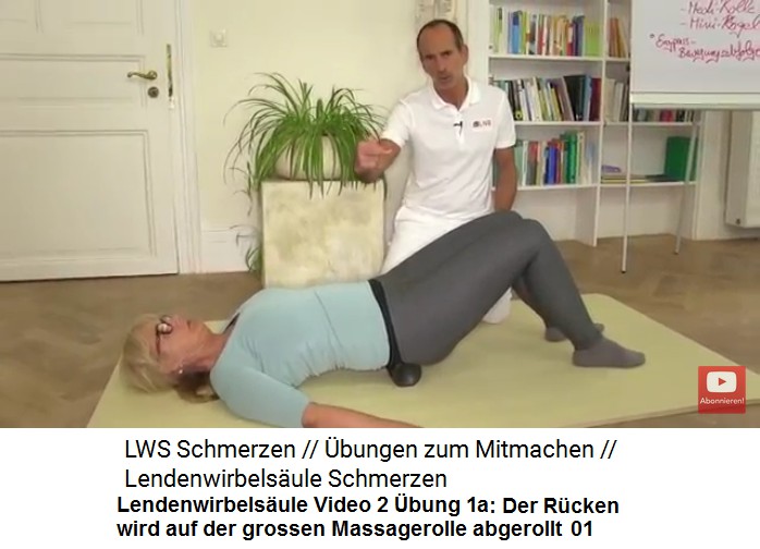�bung 1a: Der R�cken wird
                  auf der grossen Massagerolle langsam abgerollt 01