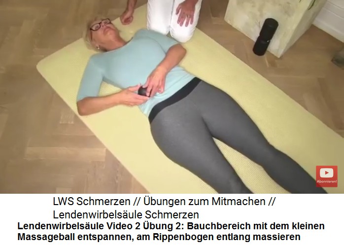 Bauchbereich entspannen: Der kleine
                  Massageball macht eine Tour Schambein-Oberkante -
                  Darmbein - Rippenbogen hoch