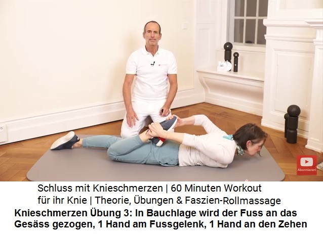 Knieschmerzen �bung 3: Den Fuss mit der Hand ans
                  Ges�ss ziehen
