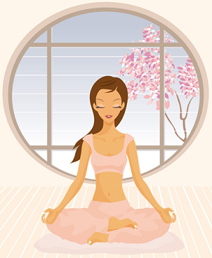 Joga: Oberschenkel-Quadrizeps dehnen im
                          Schneidersitz