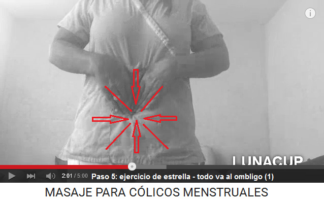 C�licos menstruales paso
                    5: ejercicio de estrella, todo va al ombligo