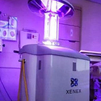 Ebola germs can be
                    eliminated by Xenex ultraviolet robot - with a
                    certain frequency of UV light within 2 minutes