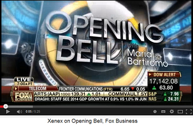 Fox
                                      Geschfts-TV (Fox Business TV) mit
                                      dem Logo der Sendung
                                      "Erffnungsglocke"
                                      ("Opening Bell")