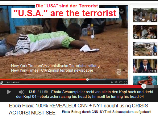 Ebola showman on the ground turning
                            his head alone 04