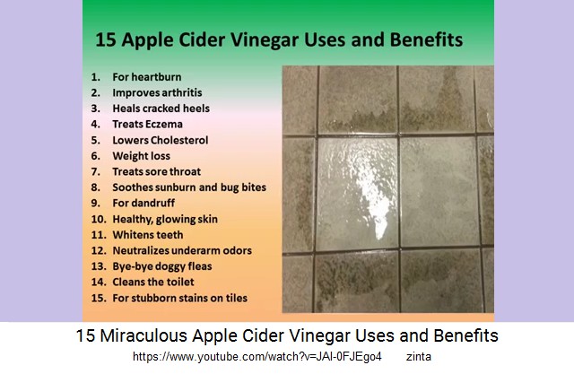 The list with 15 healing effects and applications
              of apple cider vinegar