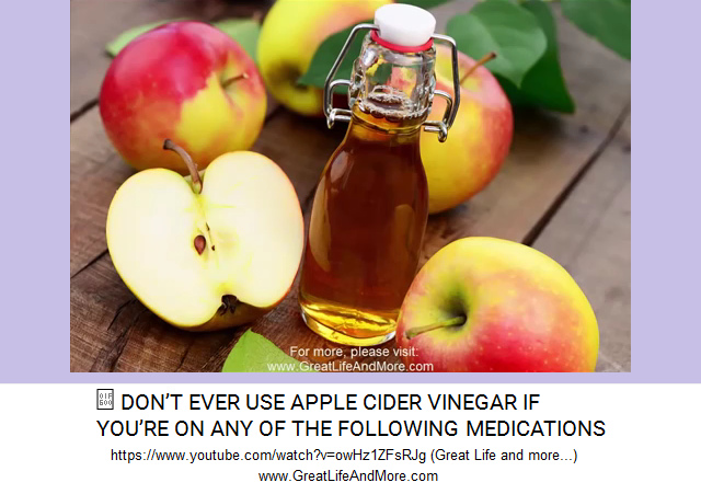 Apples and apple cider vinegar
                - from www.GreatLifeAndMore.com