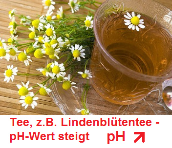 Tee, z.B. Lindenbl�tentee, der
                              pH-Wert steigt