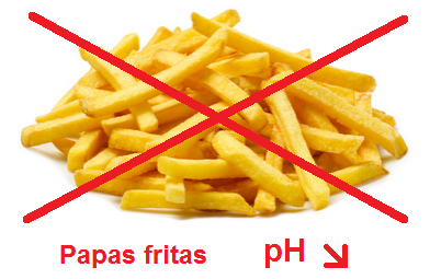 eliminar papas fritas porque baja el
                              valor pH con papas fritas