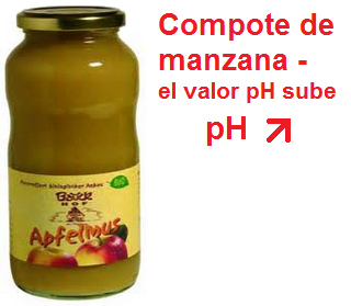 Compote de manzana biol�gico, el
                              valor pH sube