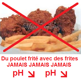 poulet frit� avec des frites JAMAIS
                              manger