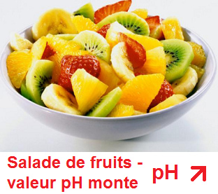 salade de fruits, le valeur pH monte