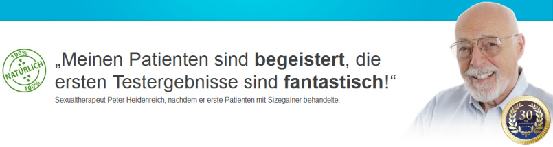 Peter Heidenreich gibt
                fantastische Ergebnisse mit der Behandlung von Paaren
                mit Size Gainer Pro an
