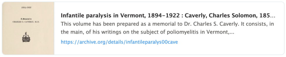 Charles Solomon Caverly:
Kinderlähmungs-Epidemien nach Pestizidanwendungen in
Vermont 1894-1922 Charles Solomon Caverly:
Kinderlähmungs-Epidemien nach Pestizidanwendungen in
Vermont 1894-1922