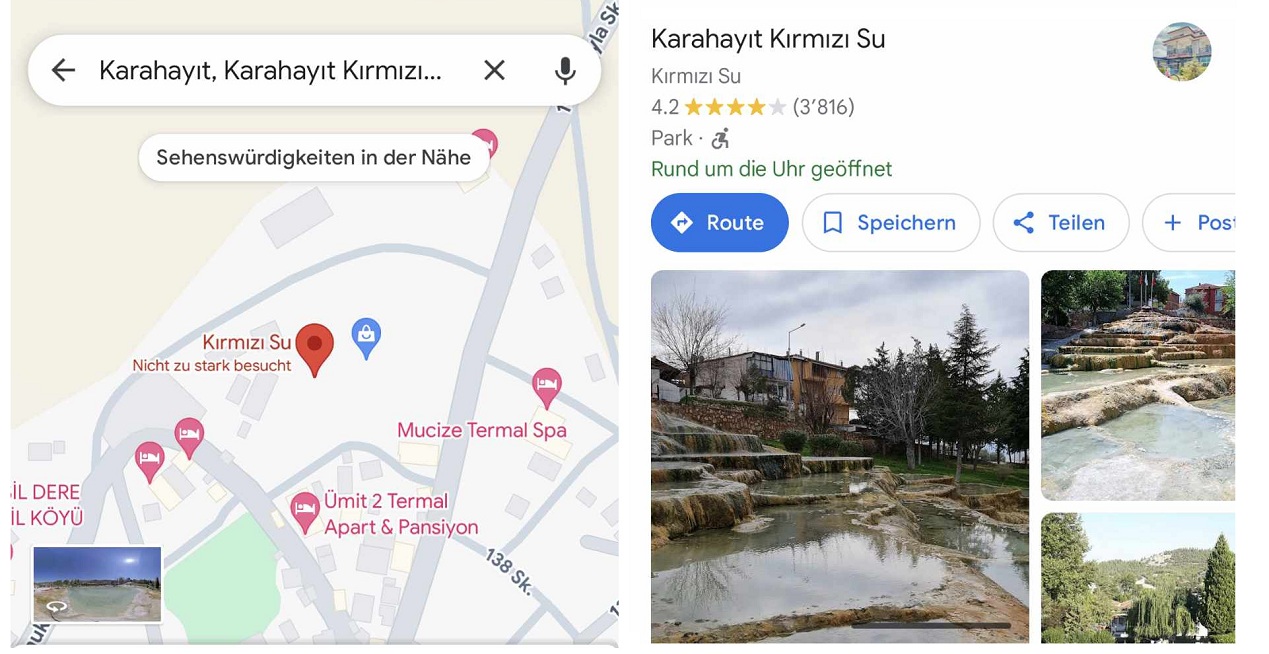 Karte mit Karahayit, wo die
Thermalbad-Pensionen sind Karte mit
Karahayit, wo die Thermalbad-Pensionen sind